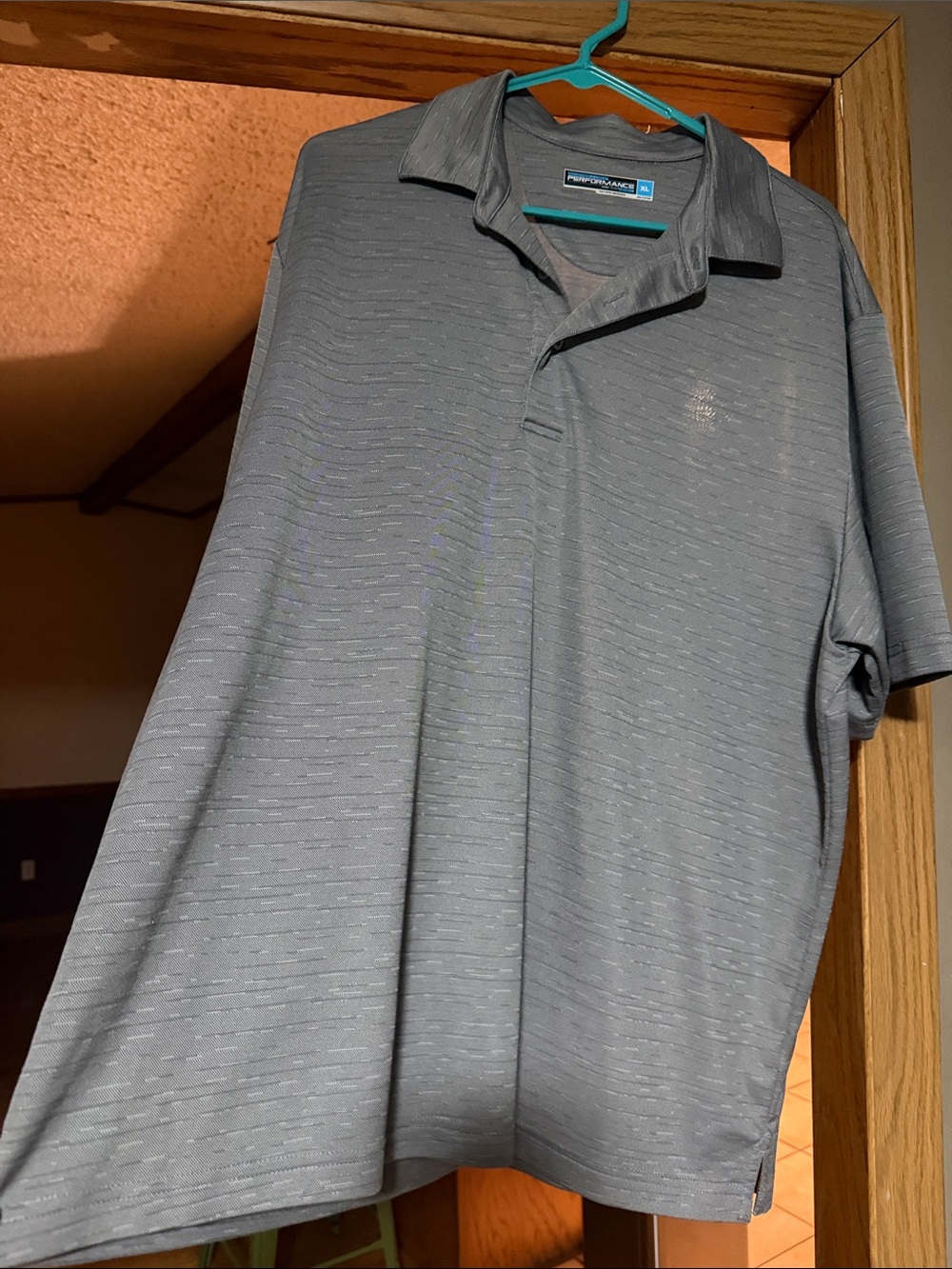 Men's Gray Heathered Performance Polo